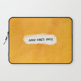 Good Vibes Only: Yellow Canvas Edition Laptop Sleeve - Cork & Leaf15"