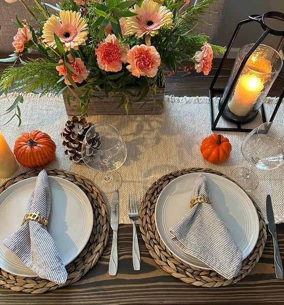 Kailia Blackwash Natural Charger Plates - Cork & LeafCharger Plates