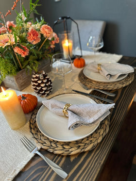 Kailia Blackwash Natural Charger Plates - Cork & LeafCharger Plates