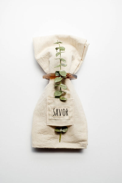 Pocket Palate: Set of 4 Napkins with Multifunctional Word Pockets" - Cork & Leaf
