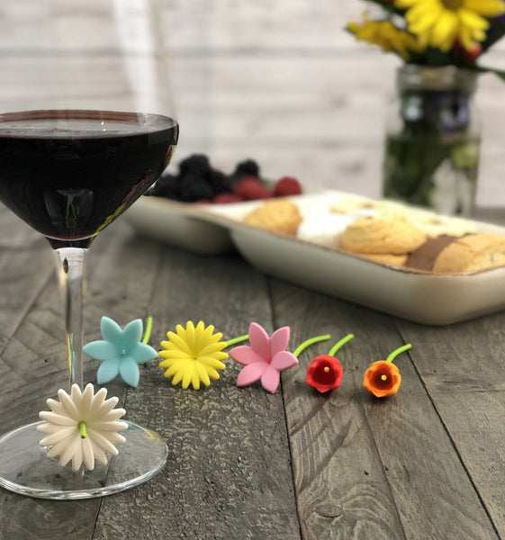 Spring Flowers Wine Charms - Cork & LeafWine Charms