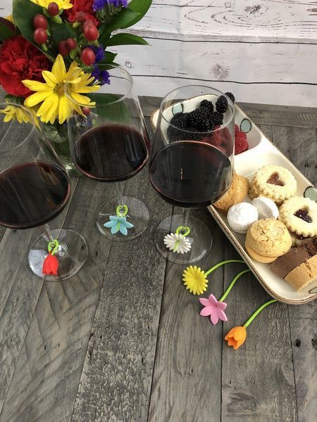 Spring Flowers Wine Charms - Cork & LeafWine Charms
