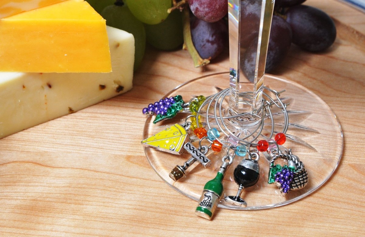 Charming Wine Finders, Wine Charms Set Of 6
