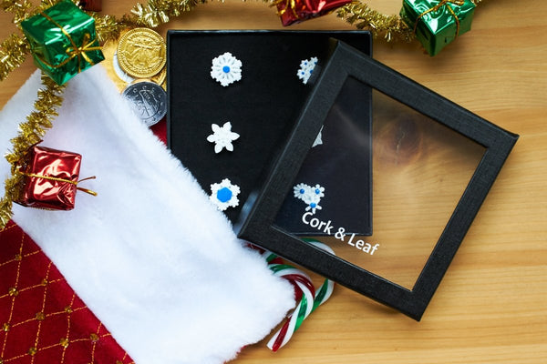 Winter Snowflake Magnetic Wine Glass Charms for Christmas or Holiday Parties, Set of 6 - Cork & LeafWine Charms
