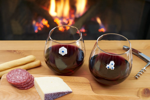 Winter Snowflake Magnetic Wine Glass Charms for Christmas or Holiday Parties, Set of 6 - Cork & LeafWine Charms